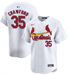 Men's St. Louis Cardinals #35 Brandon Crawford White Home Limited Stitched Baseball Jersey
