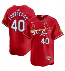 Men's St. Louis Cardinals #40 Willson Contreras Red 2024 City Connect Limited Stitched Baseball Jersey