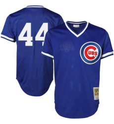 Men's Majestic Chicago Cubs #44 Anthony Rizzo Authentic Royal Blue Throwback MLB Jersey