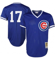 Men's Majestic Chicago Cubs #17 Kris Bryant Replica Royal Blue Throwback MLB Jersey