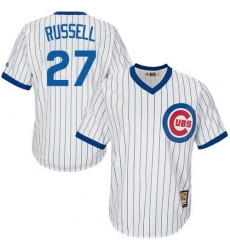 Men's Majestic Chicago Cubs #27 Addison Russell Replica White Home Cooperstown MLB Jersey