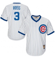 Men's Majestic Chicago Cubs #3 David Ross Authentic White Home Cooperstown MLB Jersey