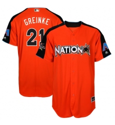 Men's Majestic Arizona Diamondbacks #21 Zack Greinke Authentic Orange National League 2017 MLB All-Star MLB Jersey