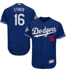 Men's Majestic Los Angeles Dodgers #16 Andre Ethier Authentic Royal Blue Alternate 2017 World Series Bound Flex Base MLB Jersey