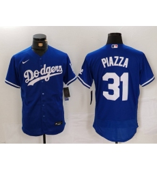 Men's Los Angeles Dodgers #31 Mike Piazza Blue Flex Base Stitched Baseball Jersey