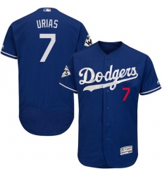 Men's Majestic Los Angeles Dodgers #7 Julio Urias Authentic Royal Blue Alternate 2017 World Series Bound Flex Base MLB Jersey