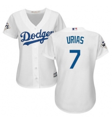 Women's Majestic Los Angeles Dodgers #7 Julio Urias Authentic White Home 2017 World Series Bound Cool Base MLB Jersey