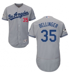 Men's Majestic Los Angeles Dodgers #35 Cody Bellinger Authentic Grey Road 2017 World Series Bound Flex Base MLB Jersey