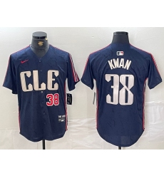 Men's Cleveland Guardians #38 Steven Kwan Number Navy 2024 City Connect Limited Stitched Jersey