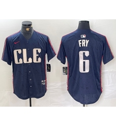 Men's Cleveland Guardians #6 David Fry Navy 2024 City Connect Limited Stitched Jersey