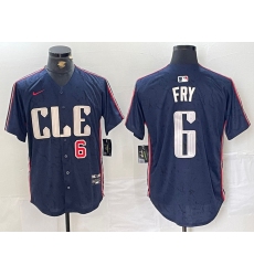 Men's Cleveland Guardians #6 David Fry Number Navy 2024 City Connect Limited Stitched Jersey