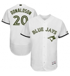 Men's Majestic Toronto Blue Jays #20 Josh Donaldson White Memorial Day Authentic Collection Flex Base MLB Jersey