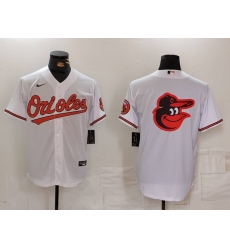 Men's Baltimore Orioles Big Logo White 2024 Home Limited Cool Base Stitched Baseball Jersey