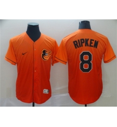 Men's Baltimore Orioles #8 Cal Ripken Jr. Orange Fade Stitched Baseball Jersey