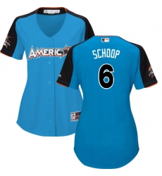 Women's Majestic Baltimore Orioles #6 Jonathan Schoop Authentic Blue American League 2017 MLB All-Star MLB Jersey