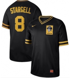 Men's Nike Pittsburgh Pirates #8 Willie Stargell Black Authentic Cooperstown Collection Stitched Baseball Jersey