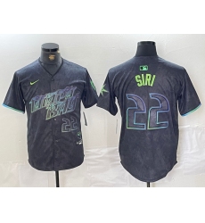 Men's Tampa Bay Rays #22 Jose Siri Number Charcoal 2024 City Connect Limited Stitched Jersey