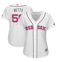 Women's Majestic Boston Red Sox #50 Mookie Betts Authentic White Mother's Day MLB Jersey