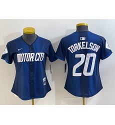 Women's Detroit Tigers #20 Spencer Torkelson 2024 Navy City Connect Cool Base Limited Stitched Jersey