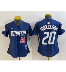 Women's Detroit Tigers #20 Spencer Torkelson 2024 Navy City Connect Cool Base Limited Stitched Jerseys