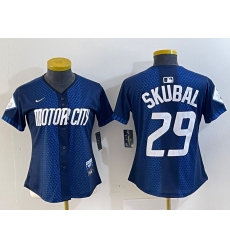 Women's Detroit Tigers #29 Tarik Skubal 2024 Navy City Connect Cool Base Limited Stitched Jersey