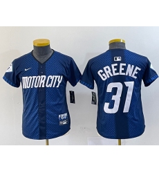 Youth Detroit Tigers #31 Riley Greene 2024 Navy City Connect Cool Base Limited Stitched Jersey