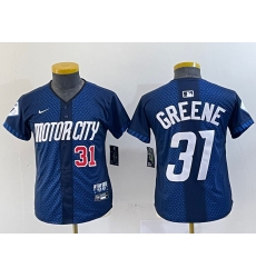 Youth Detroit Tigers #31 Riley Greene 2024 Navy City Connect Cool Base Limited Stitched Jerseys