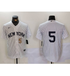 Men's New York Yankees #5 Joe DiMaggio White No Name Cool Base Stitched Jerseys