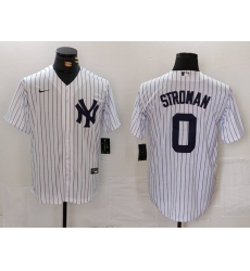 Men's New York Yankees #0 Marcus Stroman White Cool Base Stitched Jersey