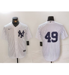 Men's New York Yankees #49 Ron Guidry White Cool Base Stitched Jersey