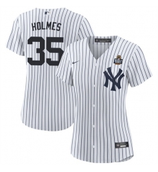 Women's New York Yankees #35 Clay Holmes White 2024 World Series Cool Base Stitched Baseball Jersey(Run Small)