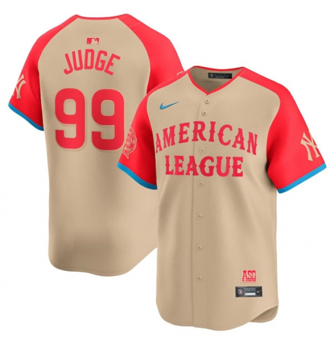 Men's American League #99 Aaron Judge Cream 2024 All-Star Limited Stitched Baseball Jersey