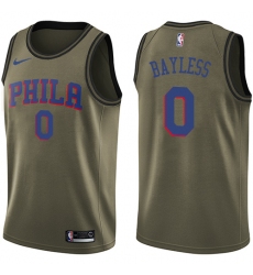 Men's Nike Philadelphia 76ers #0 Jerryd Bayless Swingman Green Salute to Service NBA Jersey