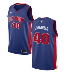 Youth Nike Detroit Pistons #40 Bill Laimbeer Swingman Royal Blue Road NBA Jersey - Icon Edition