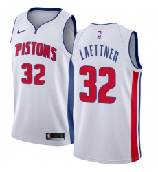 Youth Nike Detroit Pistons #32 Christian Laettner Authentic White Home NBA Jersey - Association Edition