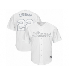 Men's Miami Marlins #22 Sandy Alcantara  Sandman Authentic White 2019 Players Weekend Baseball Jersey