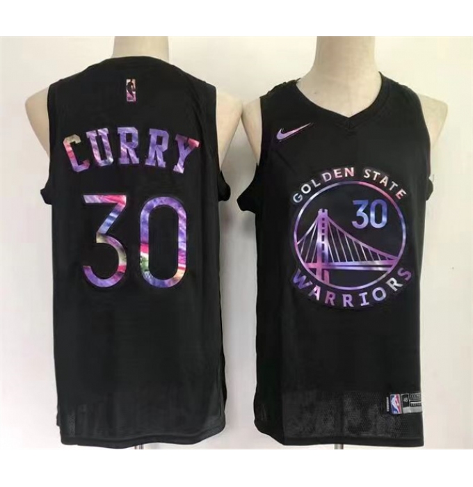 Men's Golden State Warriors #30 Stephen Curry Black Stitched Basketball Jersey