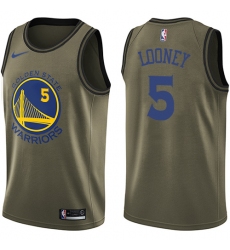 Men's Nike Golden State Warriors #5 Kevon Looney Swingman Green Salute to Service NBA Jersey