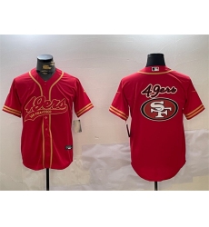 Men's San Francisco 49ers Team Big Logo Red Cool Base Stitched Baseball Jersey