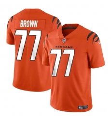 Men's Cincinnati Bengals #77 Trent Brown Orange Vapor Untouchable Limited Stitched Jersey