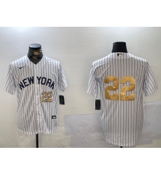 Men's New York Yankees #22 Juan Soto White Pinstripe Without Name Fashion Cool Base Jerseys