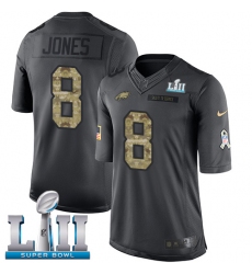 Men's Nike Philadelphia Eagles #8 Donnie Jones Limited Black 2016 Salute to Service Super Bowl LII NFL Jersey