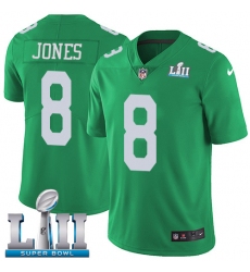 Youth Nike Philadelphia Eagles #8 Donnie Jones Limited Green Rush Vapor Untouchable Super Bowl LII NFL Jersey