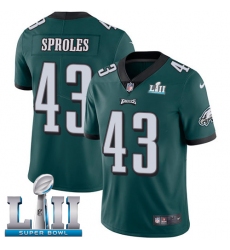 Men's Nike Philadelphia Eagles #43 Darren Sproles Midnight Green Team Color Vapor Untouchable Limited Player Super Bowl LII NFL Jersey