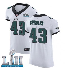 Men's Nike Philadelphia Eagles #43 Darren Sproles White Vapor Untouchable Elite Player Super Bowl LII NFL Jersey