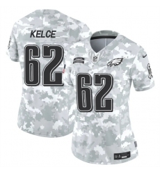 Women's Philadelphia Eagles #62 Jason Kelce 2024 F.U.S.E Arctic Camo Salute To Service Limited Stitched Jersey(Run Small)