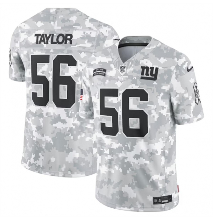 Men's New York Giants #56 Lawrence Taylor 2024 Arctic Camo Salute To Service Limited Stitched Football Jersey