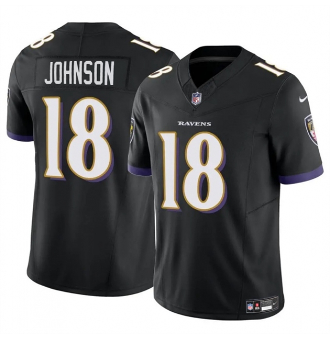 Men's Baltimore Ravens #18 Diontae Johnson Black 2023 F.U.S.E Vapor Limited Football Jersey