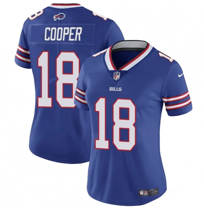 Women's Buffalo Bills #18 Amari Cooper Royal Vapor Stitched Football Jersey(Run Small)