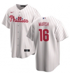 Men Philadelphia Phillies #16 Brandon Marsh White Cool Base Stitched Baseball Jersey